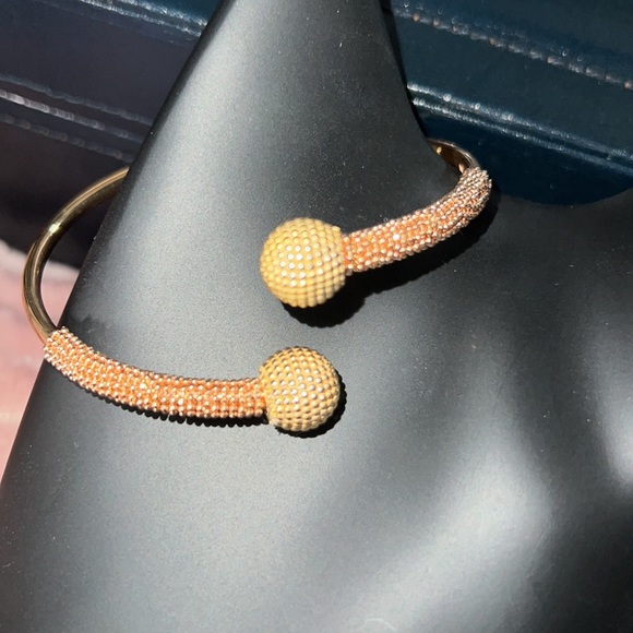 18k yellow and rose gold bangle bracelet, very unique. - Picture 5 of 9